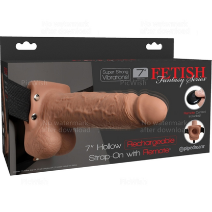 FETISH FANTASY SERIES - ADJUSTABLE HARNESS REALISTIC PENIS WITH RECHARGEABLE BALLS AND 17.8 CM VIBRATOR