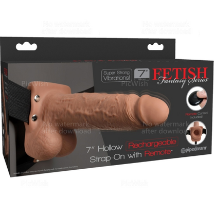 FETISH FANTASY SERIES - IMBRACATURA REGOLABILE PENE REALISTICO CON SFERE RICARICABILI E VIBRATORE 17,8 CM - FETISH FANTASY SERIES | Lingerie Harness Boutique