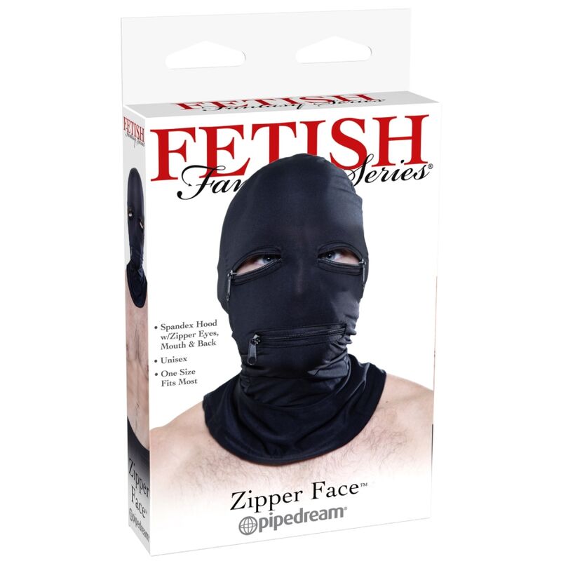 FETISH FANTASY SERIES - BLACK ZIPPER HOOD