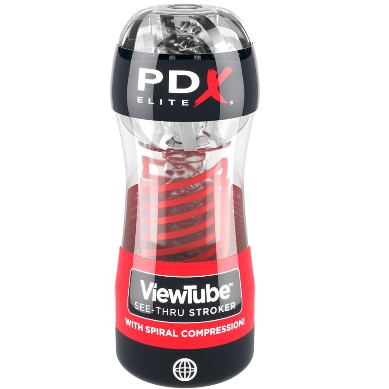 PDX ELITE - STROKER VIEWTUBE 2 COMPRESSIONE SPIRALE TRASPARENTE - PDX ELITE | Lingerie Harness Boutique