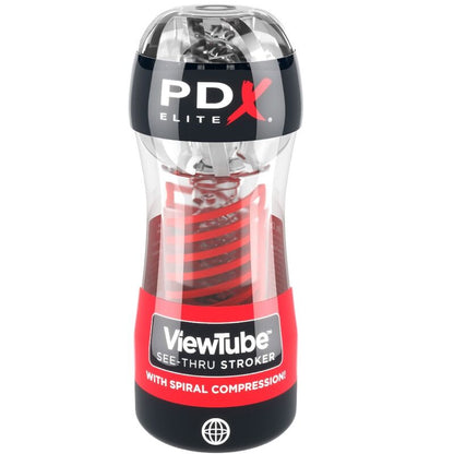 PDX ELITE - STROKER VIEWTUBE 2 COMPRESSIONE SPIRALE TRASPARENTE - PDX ELITE | Lingerie Harness Boutique