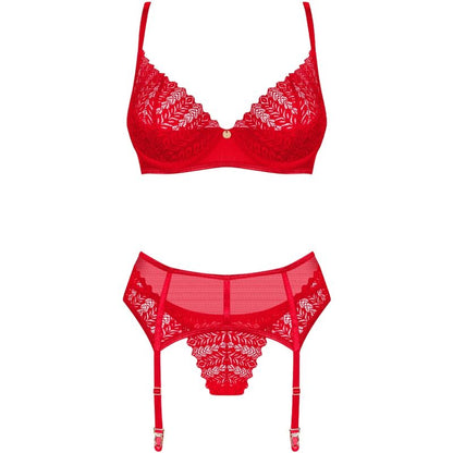 OBSESSIVE - INGRIDIA TWO PIECE SET WITHOUT STAND RED XL/XXL