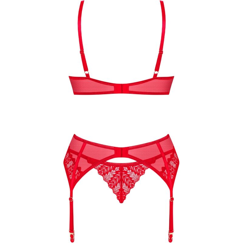 OBSESSIVE - INGRIDIA TWO PIECE SET WITHOUT STAND RED XL/XXL