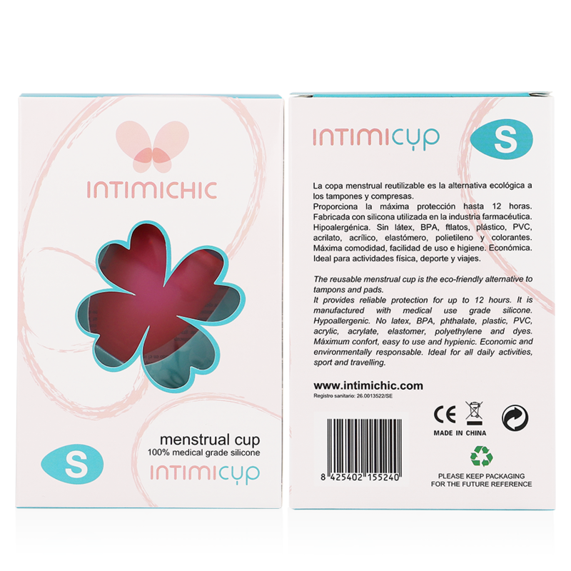 INTIMICHIC - MEDICAL GRADE SILICONE MENSTRUAL CUP - SIZE S