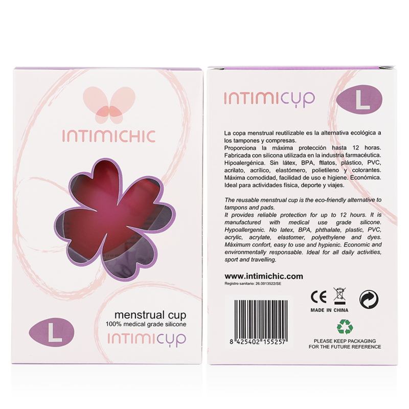 INTIMICHIC - MEDICAL GRADE SILICONE MENSTRUAL CUP - SIZE S