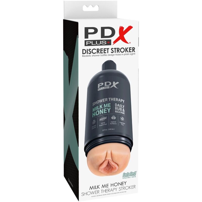 PDX PLUS - MASTURBATORE STROKER DESIGN DISCRETO DEL FLACONE DI SHAMPOO MILK ME HONEY - PDX PLUS+ | Lingerie Harness Boutique