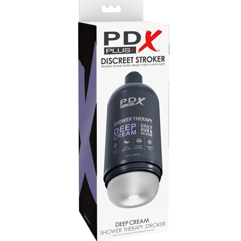 PDX PLUS - MASTURBATORE STROKER DESIGN DISCRETO IN BOTTIGLIA DI SHAMPOO CON CREMA PROFONDA - PDX PLUS+ | Lingerie Harness Boutique