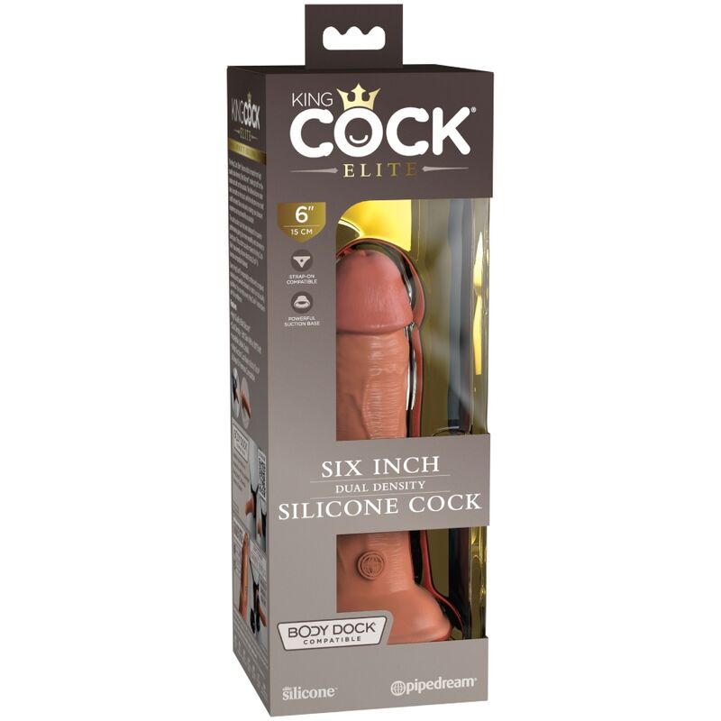 KING COCK - ELITE DILDO REALISTICO IN SILICONE 15.2 CM CARAMEL - KING COCK | Lingerie Harness Boutique