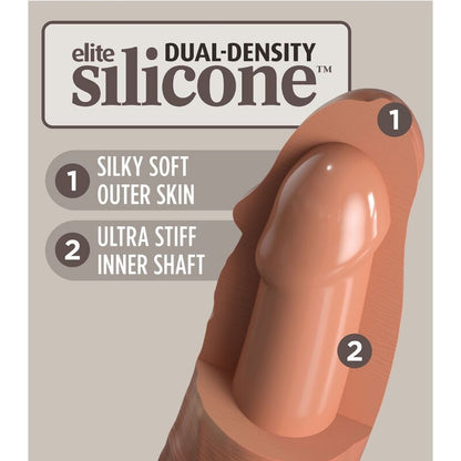 KING COCK - ELITE DILDO REALISTICO IN SILICONE 17.8 CM CARAMEL - KING COCK | Lingerie Harness Boutique