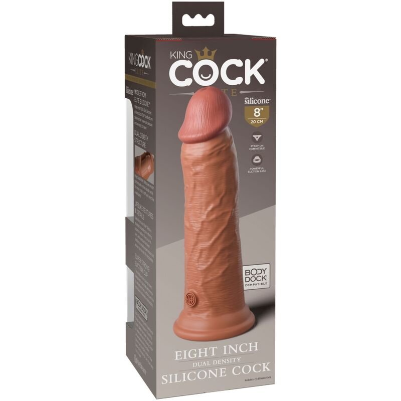 KING COCK - ELITE DILDO REALISTICO IN SILICONE 20.3 CM CARAMEL - KING COCK | Lingerie Harness Boutique