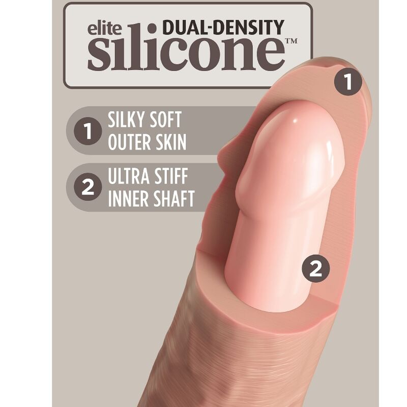 KING COCK - ELITE DILDO REALISTICO IN SILICONE 25.4 CM - KING COCK | Lingerie Harness Boutique