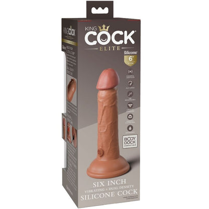 KING COCK - ELITE DILDO REALISTICO VIBRANTE E SILICONE 15.2 CM CARAMEL - KING COCK | Lingerie Harness Boutique