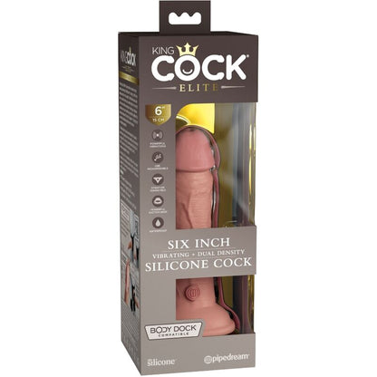 KING COCK - ELITE DILDO REALISTICO VIBRANTE E SILICONE 15.2 CM - KING COCK | Lingerie Harness Boutique
