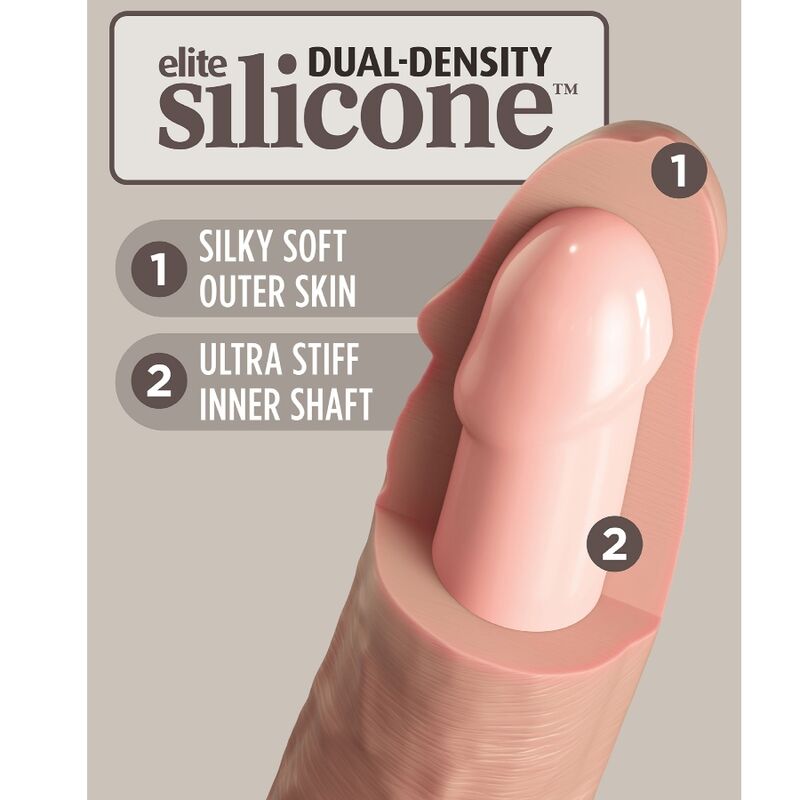 KING COCK - ELITE VIBRATOR REALISTIC DILDO AND REMOTE CONTROL IN SILICONE 17.8 CM