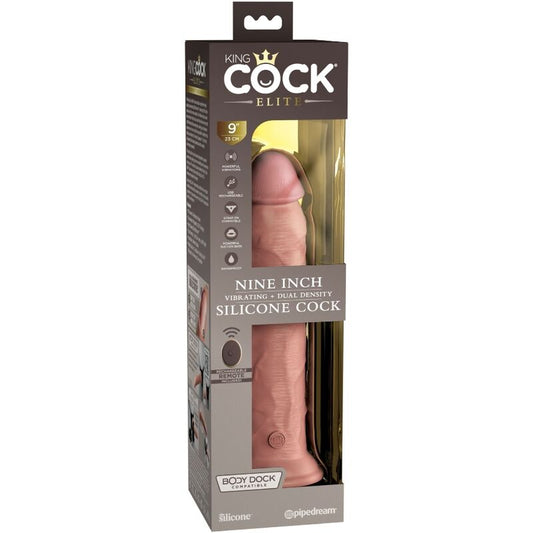 KING COCK - ELITE VIBRATORE DILDO REALISTICO E TELECOMANDO IN SILICONE 23 CM - KING COCK | Lingerie Harness Boutique