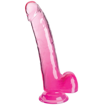 KING COCK - CLEAR DILDO CON TESTICOLI 20.3 CM ROSA - KING COCK | Lingerie Harness Boutique