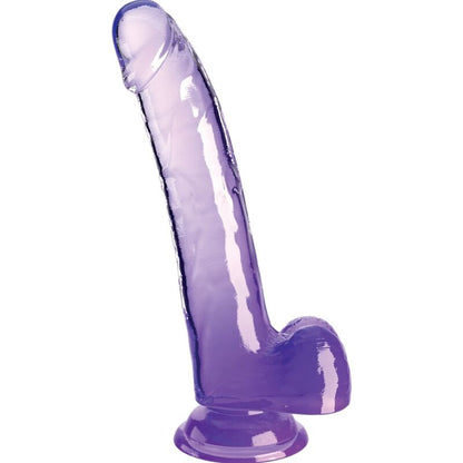 KING COCK - CLEAR DILDO CON TESTICOLI 20.3 CM VIOLA - KING COCK | Lingerie Harness Boutique