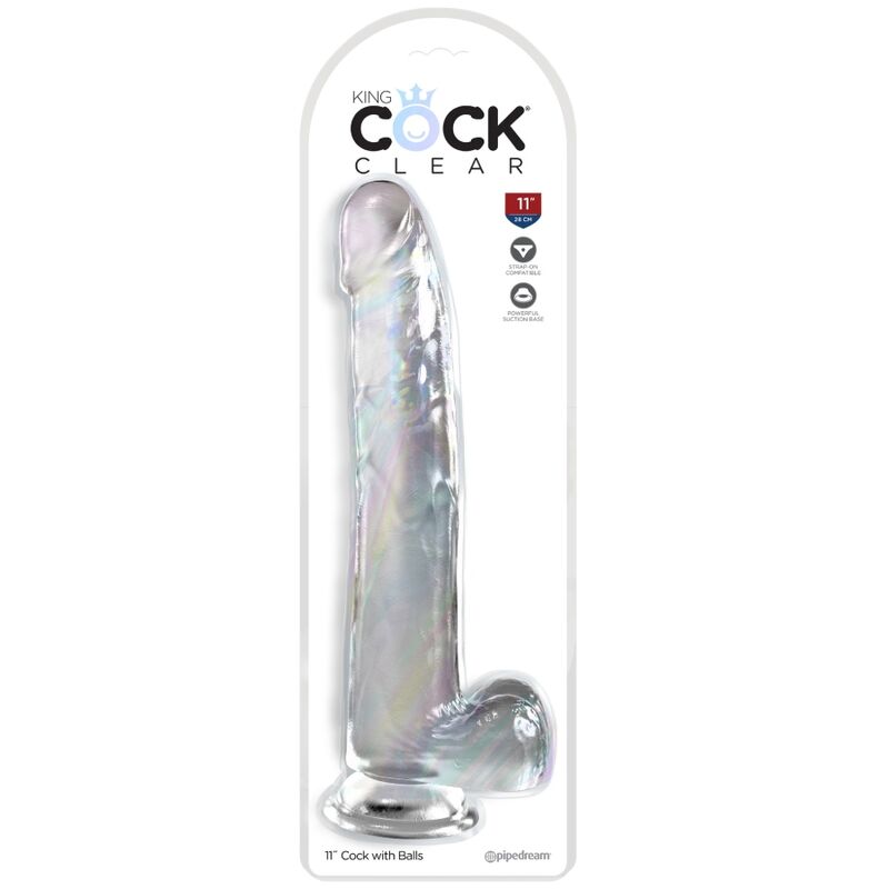 KING COCK - CLEAR DILDO CON TESTICOLI 24.8 CM TRASPARENTE - KING COCK | Lingerie Harness Boutique