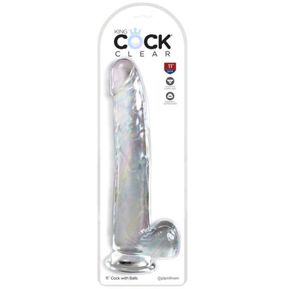 KING COCK - CLEAR DILDO CON TESTICOLI 24.8 CM TRASPARENTE - KING COCK | Lingerie Harness Boutique