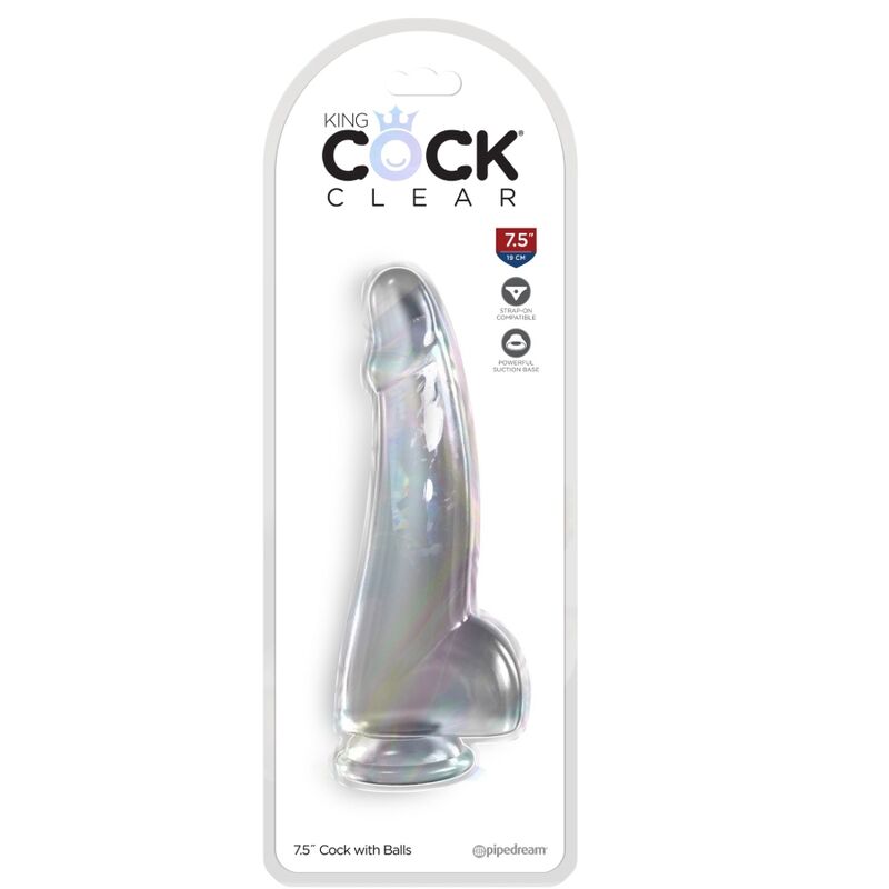 KING COCK - CLEAR DILDO CON TESTICOLI 15.2 CM TRASPARENTE - KING COCK | Lingerie Harness Boutique