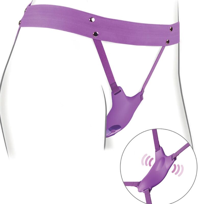 FANTASY FOR HER - RECHARGEABLE VIBRATING BUTTERFLY HARNESS WITH REMOTE CONTROL PURPLE