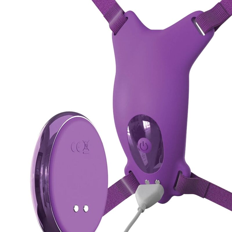 FANTASY FOR HER - RECHARGEABLE VIBRATING BUTTERFLY HARNESS WITH REMOTE CONTROL PURPLE