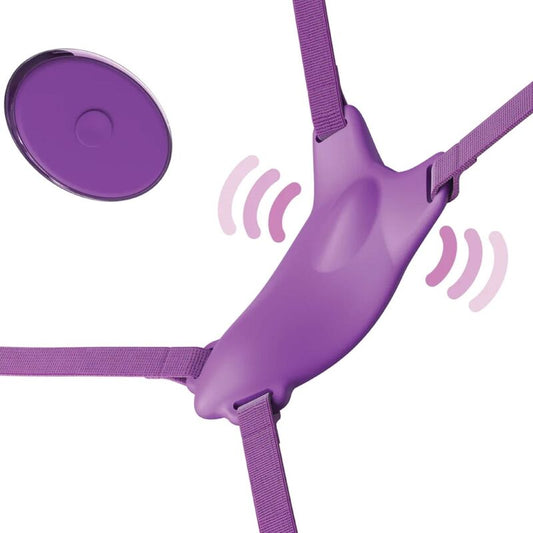 FANTASY FOR HER - RECHARGEABLE VIBRATING BUTTERFLY HARNESS WITH REMOTE CONTROL PURPLE