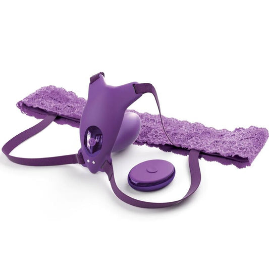 FANTASY FOR HER - G-SPOT BUTTERFLY HARNESS WITH VIBRATOR, RECHARGEABLE AND REMOTE CONTROL PURPLE