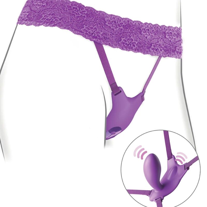 FANTASY FOR HER - G-SPOT BUTTERFLY HARNESS WITH VIBRATOR, RECHARGEABLE AND REMOTE CONTROL PURPLE