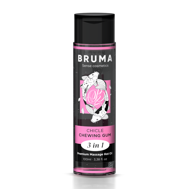 BRUMA - OLIO DA MASSAGGIO PREMIUM EFFETTO CALORE SAPORE GOMMA 3 IN 1 - 100 ML - BRUMA | Lingerie Harness Boutique