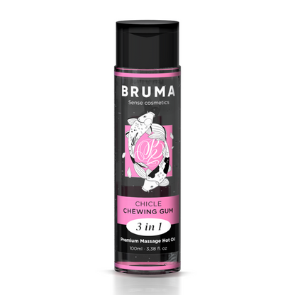BRUMA - OLIO DA MASSAGGIO PREMIUM EFFETTO CALORE SAPORE GOMMA 3 IN 1 - 100 ML - BRUMA | Lingerie Harness Boutique