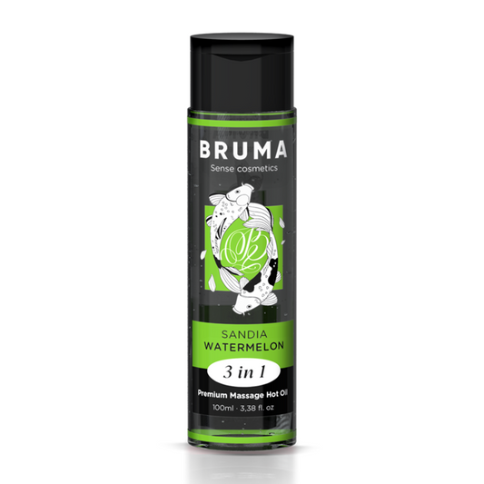BRUMA - OLIO DA MASSAGGIO PREMIUM EFFETTO CALORE SAPORE ANGURIA 3 IN 1 - 100 ML - BRUMA | Lingerie Harness Boutique