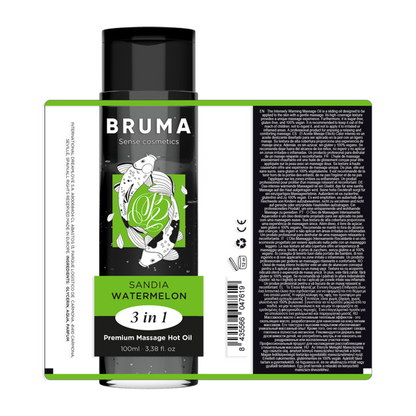 BRUMA - OLIO DA MASSAGGIO PREMIUM EFFETTO CALORE SAPORE ANGURIA 3 IN 1 - 100 ML - BRUMA | Lingerie Harness Boutique