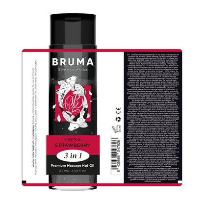 BRUMA - PREMIUM MASSAGE OIL HEAT EFFECT STRAWBERRY FLAVOUR 3 IN 1 - 100 ML