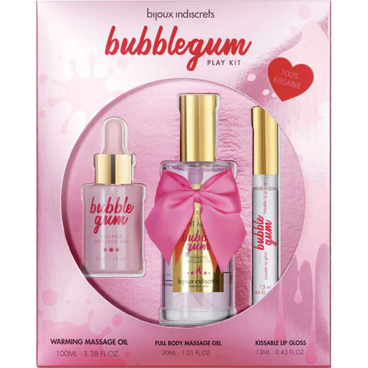 BIJOUX - INDISCRETS KIT BUBBLEGUM PLAY WITH OIL GEL AND LIP GLOSS