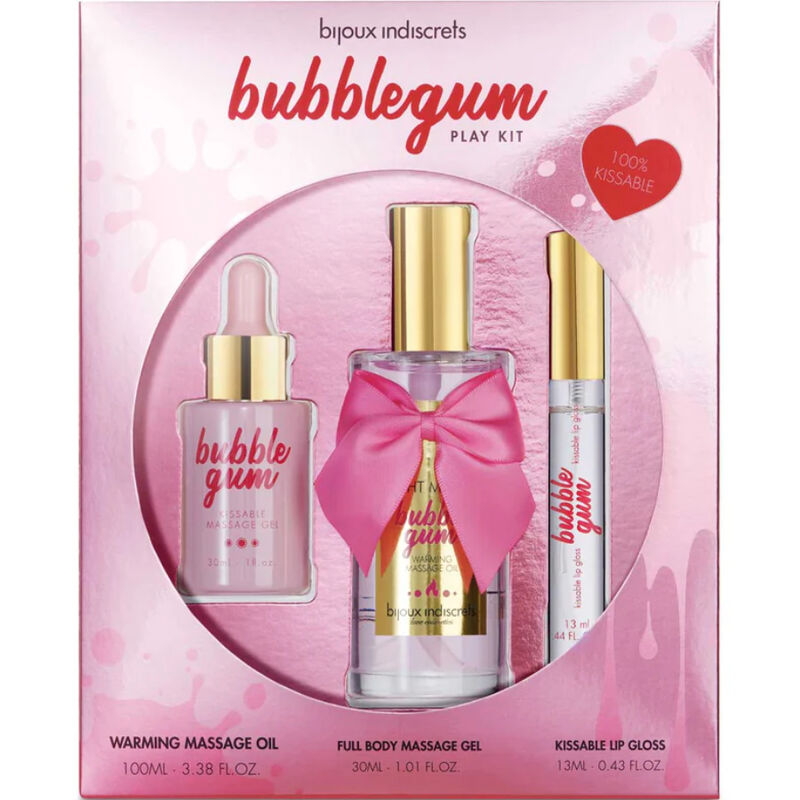 BIJOUX - INDISCRETS KIT BUBBLEGUM PLAY CON OLIO GEL E LUCIDA LABBRA - BIJOUX LOVE COSMETIQUES | Lingerie Harness Boutique