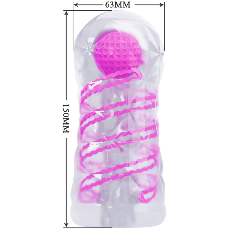 PRETTY LOVE - MASTURBATORE MASCHILE FANTASY CON SPIRALE INTERNA E SFERE TRASPARENTI - PRETTY LOVE MALE | Lingerie Harness Boutique