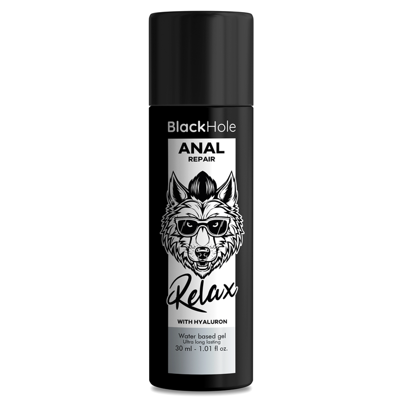 BLACK HOLE - RIPARATORE ANALE A BASE D'ACQUA RELAX CON IALURONICO 30 ML - BLACK HOLE | Lingerie Harness Boutique