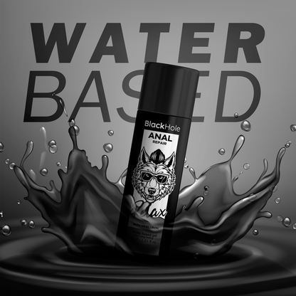 BLACK HOLE - RIPARATORE ANALE A BASE D'ACQUA RELAX CON IALURONICO 30 ML - BLACK HOLE | Lingerie Harness Boutique