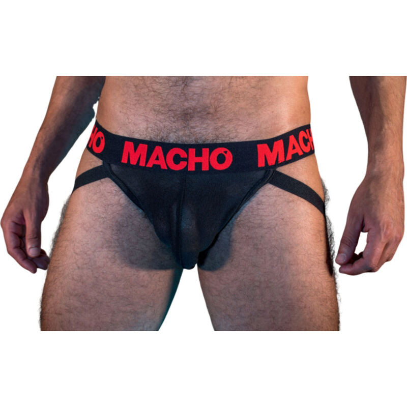 MACHO - MX26X2 JOCK NERO/ROSSO XL - MACHO UNDERWEAR | Lingerie Harness Boutique
