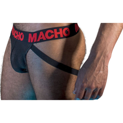 MACHO - MX26X2 JOCK NERO/ROSSO XL - MACHO UNDERWEAR | Lingerie Harness Boutique