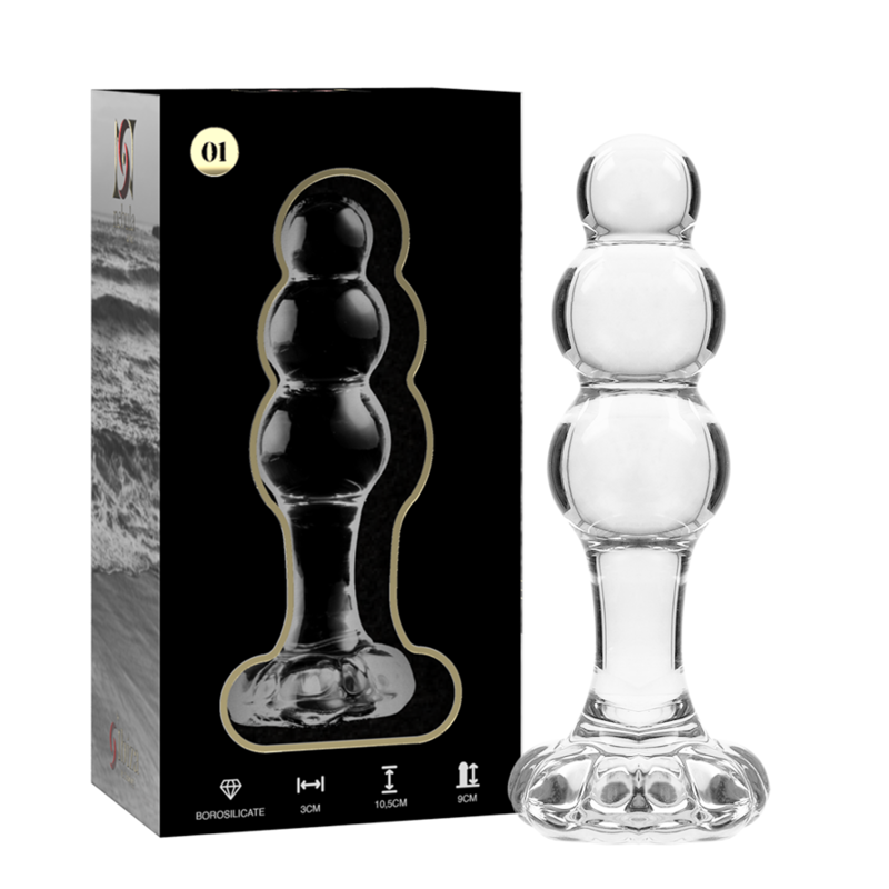 NEBULA SERIES BY IBIZA - MODELLO 1 TAPPO VETRO BOROSILICATO TRASPARENTE 10.5 CM -O- 3 CM - NEBULA SERIES BY IBIZA | Lingerie Harness Boutique
