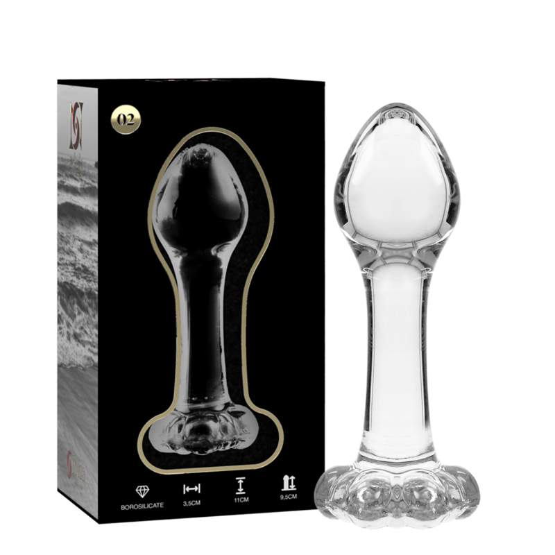 NEBULA SERIES BY IBIZA - MODELLO 2 PLUG ANALE VETRO BOROSILICATO TRASPARENTE 11 CM -O- 3.5 CM - NEBULA SERIES BY IBIZA | Lingerie Harness Boutique