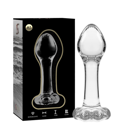 NEBULA SERIES BY IBIZA - MODELLO 2 PLUG ANALE VETRO BOROSILICATO TRASPARENTE 11 CM -O- 3.5 CM - NEBULA SERIES BY IBIZA | Lingerie Harness Boutique