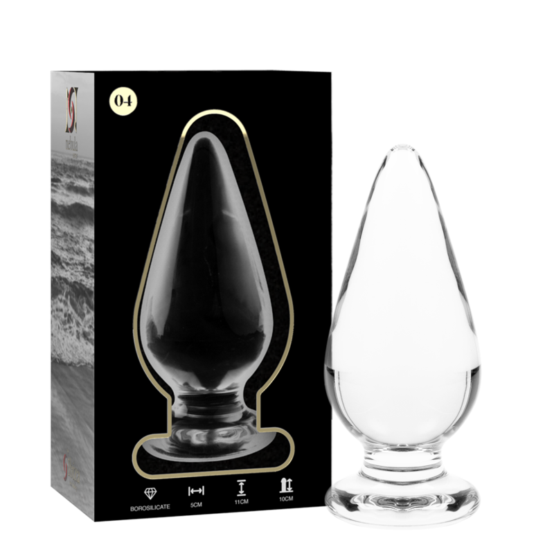 NEBULA SERIES BY IBIZA - MODELLO 4 PLUG ANALE VETRO BOROSILICATO TRASPARENTE 11 CM -O- 5 CM - NEBULA SERIES BY IBIZA | Lingerie Harness Boutique