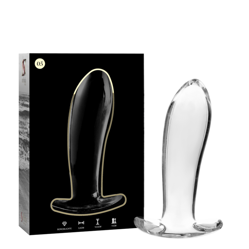 NEBULA SERIES BY IBIZA - MODELLO 5 PLUG ANALE VETRO BOROSILICATO TRASPARENTE 12.5 CM -O- 3.5 CM - NEBULA SERIES BY IBIZA | Lingerie Harness Boutique