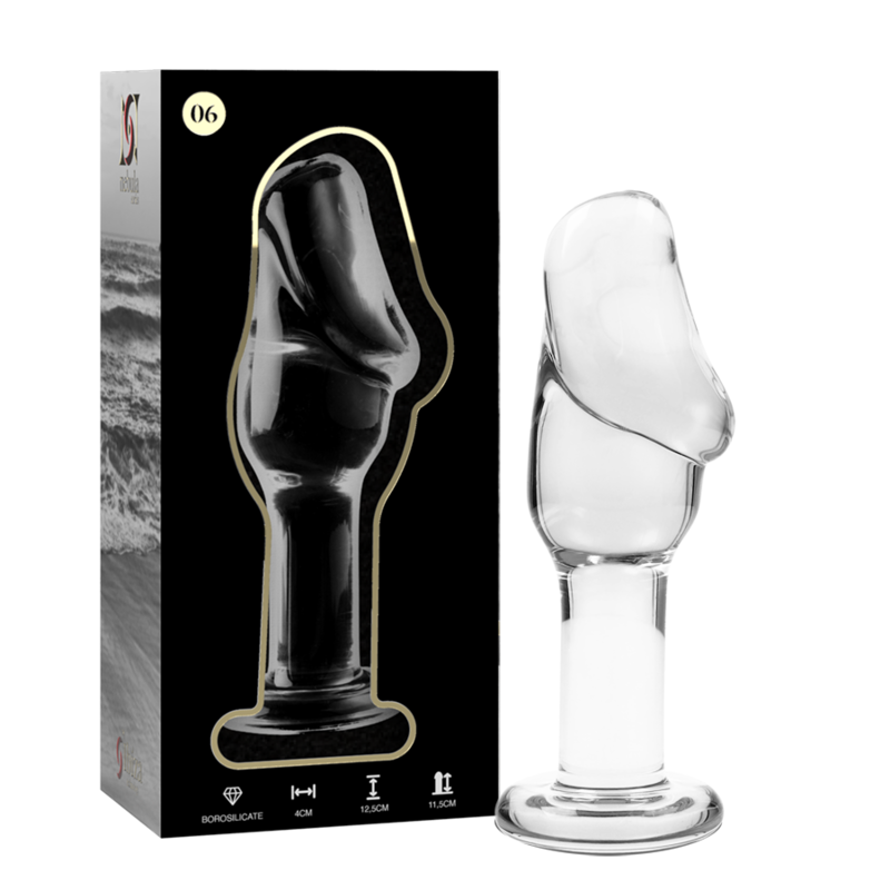 NEBULA SERIES BY IBIZA - MODELLO 6 PLUG ANALE VETRO BOROSILICATO TRASPARENTE 12.5 CM -O- 4 CM - NEBULA SERIES BY IBIZA | Lingerie Harness Boutique