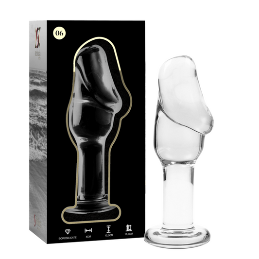 NEBULA SERIES BY IBIZA - MODELLO 6 PLUG ANALE VETRO BOROSILICATO TRASPARENTE 12.5 CM -O- 4 CM - NEBULA SERIES BY IBIZA | Lingerie Harness Boutique