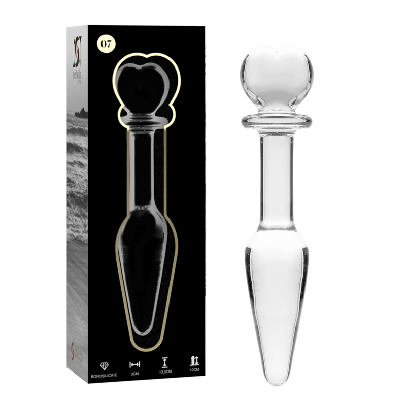 NEBULA SERIES BY IBIZA - MODELLO 7 PLUG ANALE VETRO BOROSILICATO TRASPARENTE 13.5 CM -O- 3 CM - NEBULA SERIES BY IBIZA | Lingerie Harness Boutique