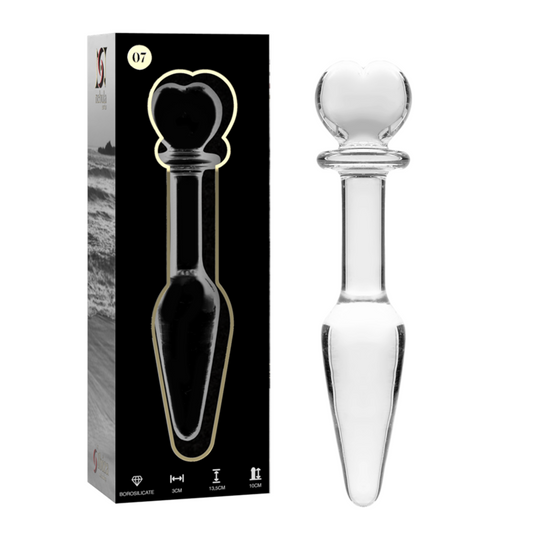 NEBULA SERIES BY IBIZA - MODELLO 7 PLUG ANALE VETRO BOROSILICATO TRASPARENTE 13.5 CM -O- 3 CM - NEBULA SERIES BY IBIZA | Lingerie Harness Boutique